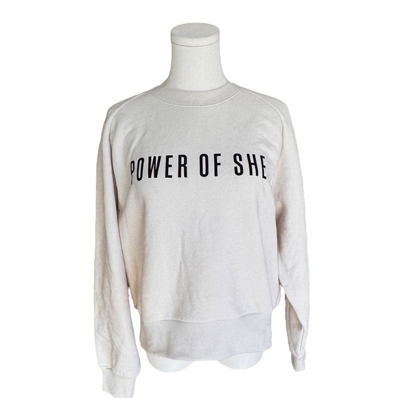 Athleta - NWT Power of She Crew Sweatshirt in Pelican Cream Sz M - Picture 2 of 8